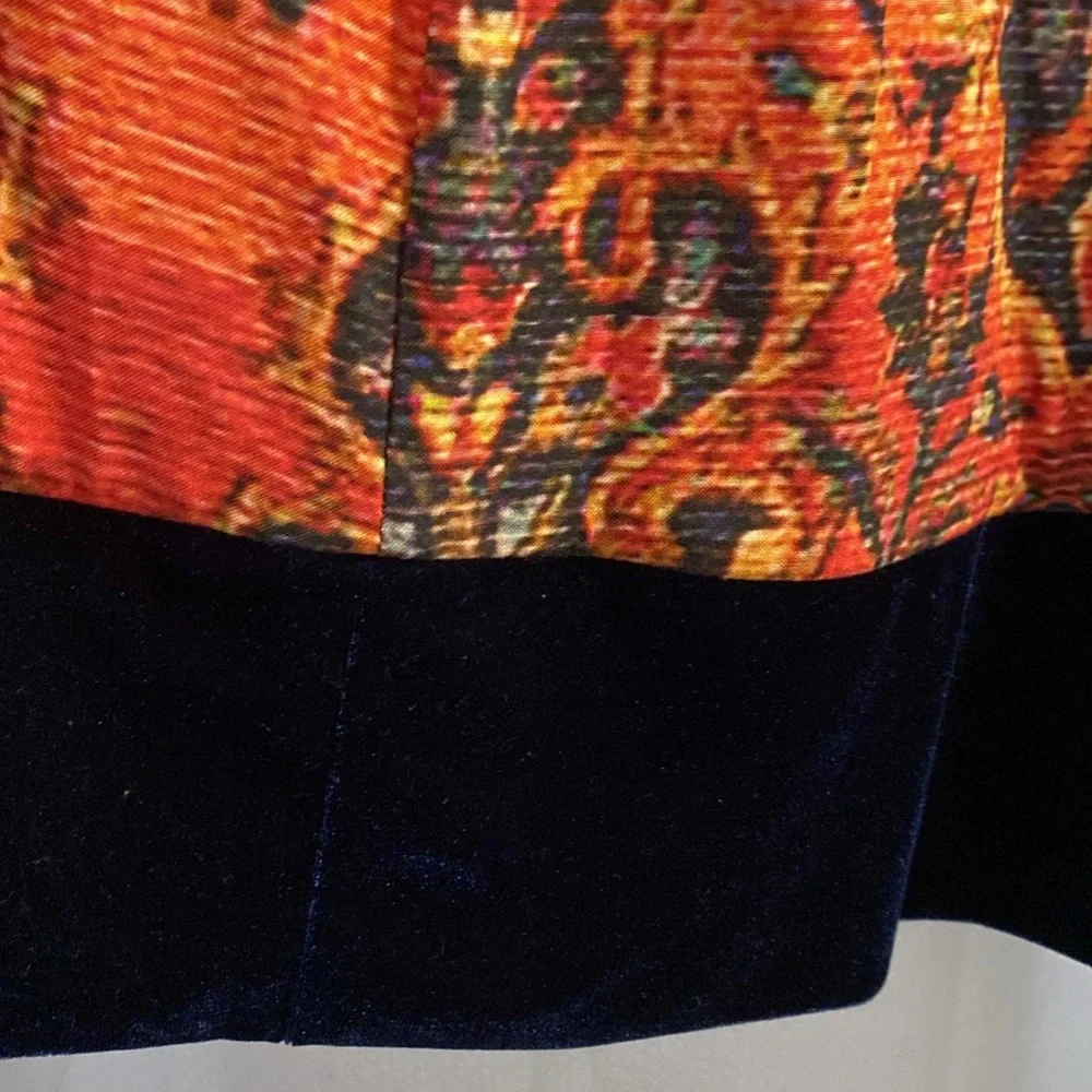 Floral print and velvet midi skirt - Picture 4 of 6